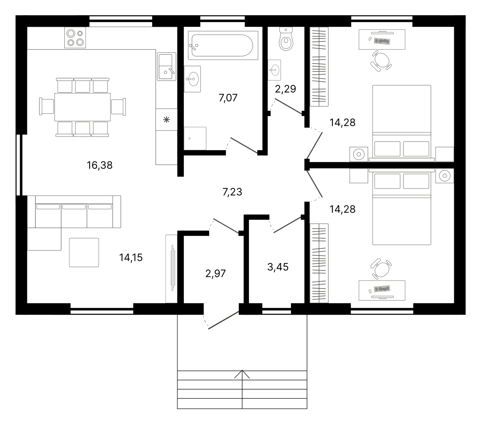 Planirovka 947 — SCIP panel home, GreenFab Florida